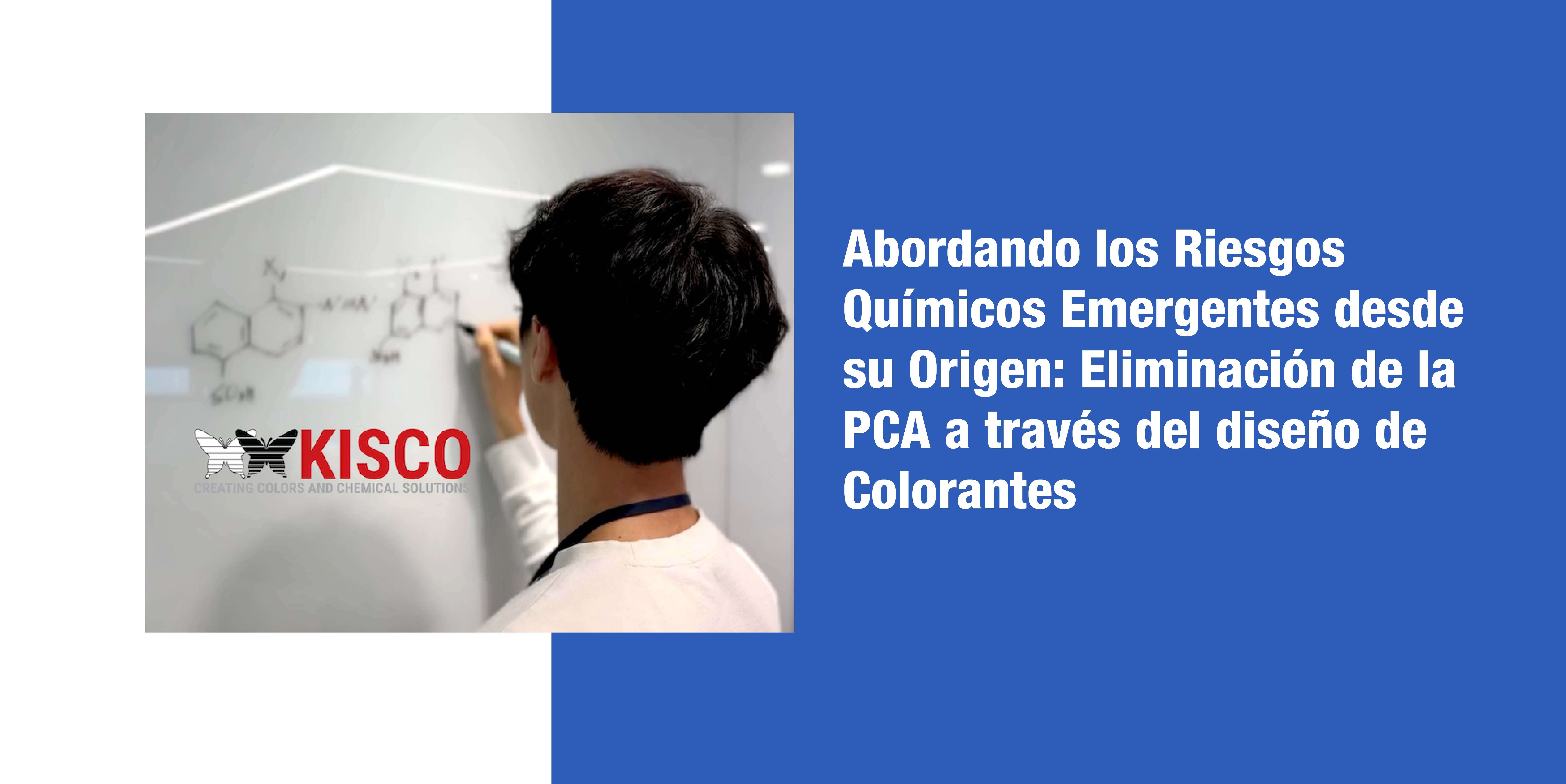 Profesional de laboratorio de KISCO desarrollando soluciones de colorantes